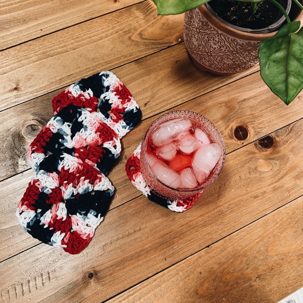 🇺🇸Crochet coaster
